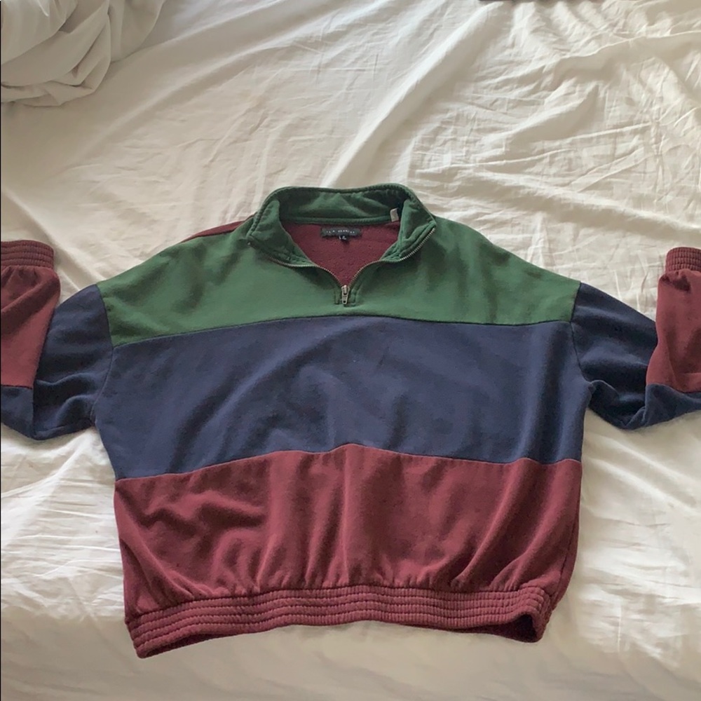 pacsun color block quarter zip